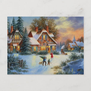 Weihnachtliche Winter Spielzeit Feiertagspostkarte