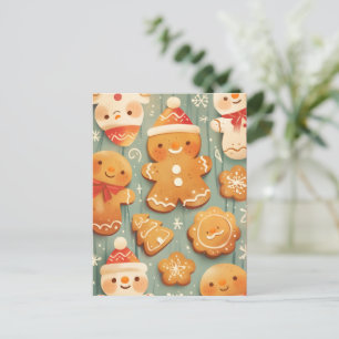 Weihnachtliche Zuckerkuchen Kekse Feiertagspostkarte