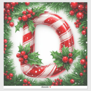 Weihnachtliche Zuckerstangen-Buchstabe Aufkleber