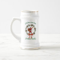 Weihnachtlicher Bier trinkender Weihnachtsmann