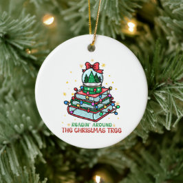 Weihnachtlicher Buchliebhaber Keramik Ornament