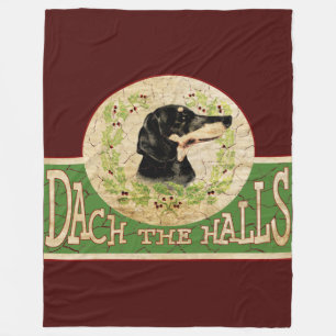 Weihnachtlicher Dackel Dach (Deck) die Hallen Fleecedecke