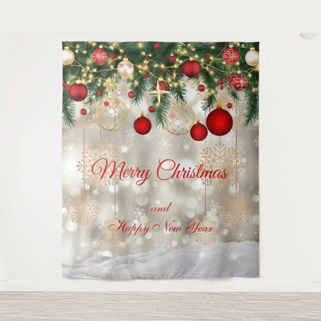 Weihnachtlicher Hintergrund  Wandteppich (Vorderseite)