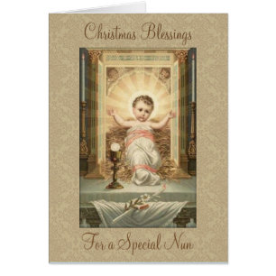 Weihnachtlicher Jesus Tabernakel Nonne im Vintage-