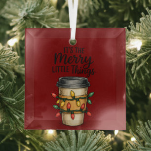 Weihnachtlicher Kaffeetassen-Weihnachtsaufkleber Ornament Aus Glas