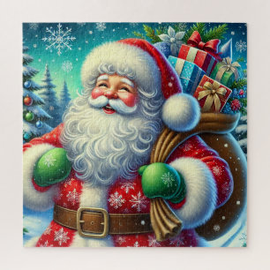 Weihnachtlicher Nikolaus mit Geschenksack Puzzle