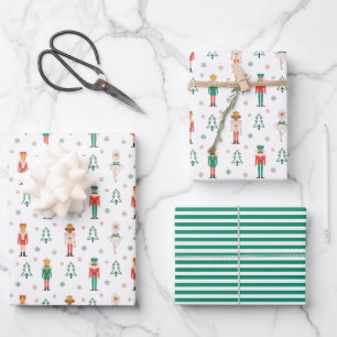 Weihnachtlicher Nussknacker-Ballerina Geschenkpapier Set
