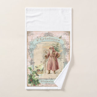 Weihnachtlicher rosa Nikolaus im viktorianischen S Badhandtuch Set