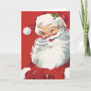 Weihnachtlicher Santa Claus, fröhlich und zwinkern Feiertagskarte