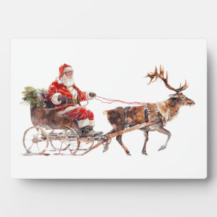 Weihnachtlicher Santa Claus im Schnee Fotoplatte
