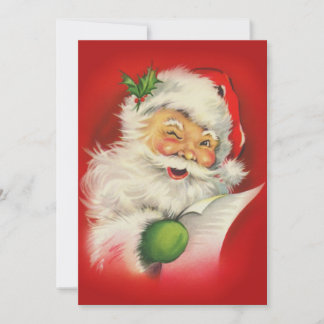 Weihnachtlicher Santa Claus im Vintage-Stil Feiertagskarte