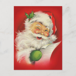 Weihnachtlicher Santa Claus im Vintage-Stil Feiertagspostkarte