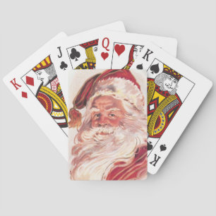 Weihnachtlicher Santa Claus im Vintage-Stil Spielkarten