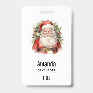 Weihnachtlicher Santa Claus lächelnd Ausweis