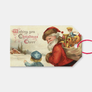 Weihnachtlicher Santa Claus und Kind Geschenkanhänger