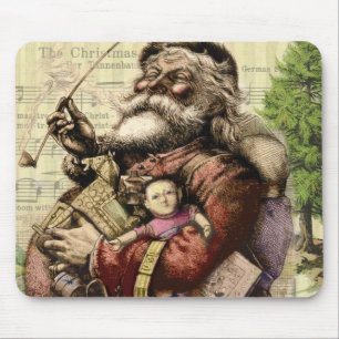 Weihnachtlicher Santa-Claus-Weihnachtsbaum Vintage Mousepad