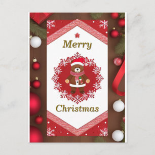 Weihnachtlicher Schnee-Rahmen Postkarte