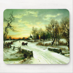 Weihnachtlicher Schneemorgen Mousepad