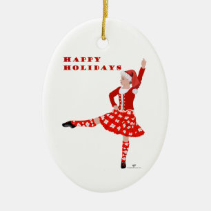 Weihnachtlicher schottischer Highland-Tänzer Keramik Ornament