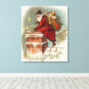 Weihnachtlicher viktorianischer Sankt Nikolaus auf Leinwanddruck