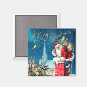 Weihnachtlicher viktorianischer Weihnachtsmann am Magnet