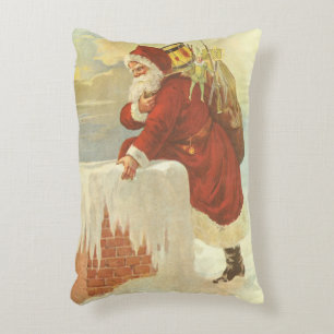 Weihnachtlicher viktorianischer Weihnachtsmann im Zierkissen
