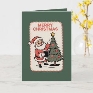 Weihnachtlicher Vintage-Merry-Christmas-Urlaub-San Karte
