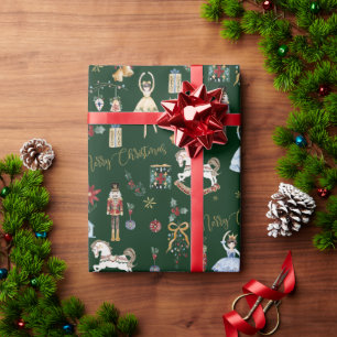 Weihnachtlicher Vintage-Nussknacker-Ballett-Merry- Geschenkpapier