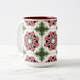 Weihnachtlicher Weihnachts-Candy Cane Zweifarbige Tasse