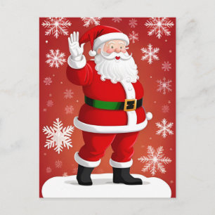 Weihnachtlicher Weihnachtsmann mit Christbaum Postkarte