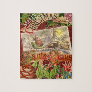 Weihnachtlicher Weihnachtsmann mit fliegendem Schl Puzzle