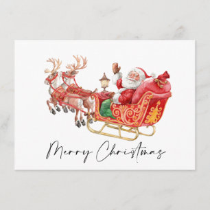 Weihnachtlicher Weihnachtsmann-Schlitten-Weihnacht Feiertagskarte
