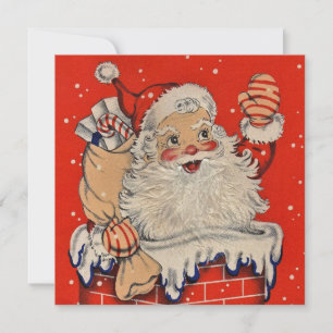 Weihnachtlicher Weihnachtsmann winkend Feiertagskarte
