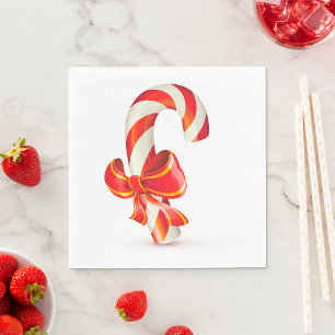 Weihnachtlicher Zuckerstangen-Christmas mit roter  Serviette