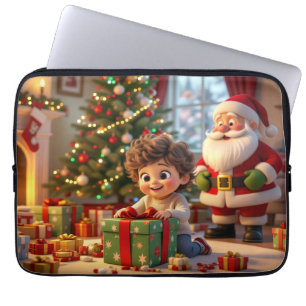 Weihnachtliches Accessoire mit individuellem Namen Laptopschutzhülle