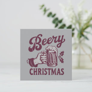Weihnachtliches Bierfest Vintage Beer Party Xmas Feiertagskarte
