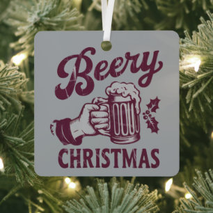 Weihnachtliches Bierfest Vintage-Beer-Party Xmas Ornament Aus Metall