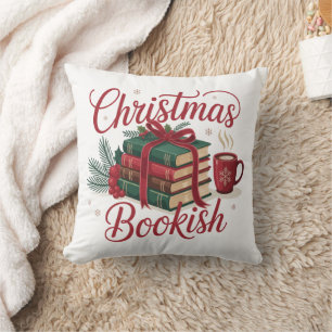 Weihnachtliches Buch Cozy Leseliebhaber Bücherwurm Kissen