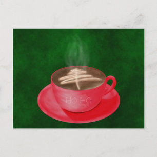 Weihnachtliches Cappuccino-Kunstwerk Postkarte