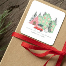 weihnachtliches Cottage Wasserfarbe süß