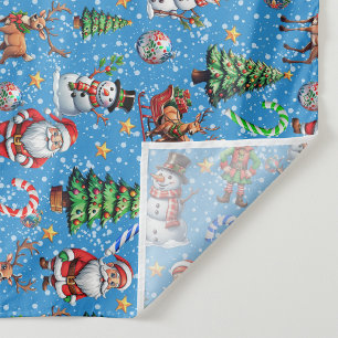 Weihnachtliches Dekorationsmuster mit blauem Hinte Wandteppich