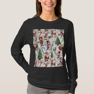 Weihnachtliches Dekorationsmuster mit weißem Hinte T-Shirt