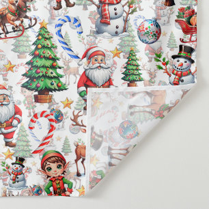 Weihnachtliches Dekorationsmuster mit weißem Hinte Wandteppich