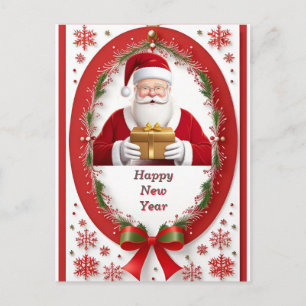 Weihnachtliches Fest 🎄 Weihnachtsmann Geschenk Fe Postkarte