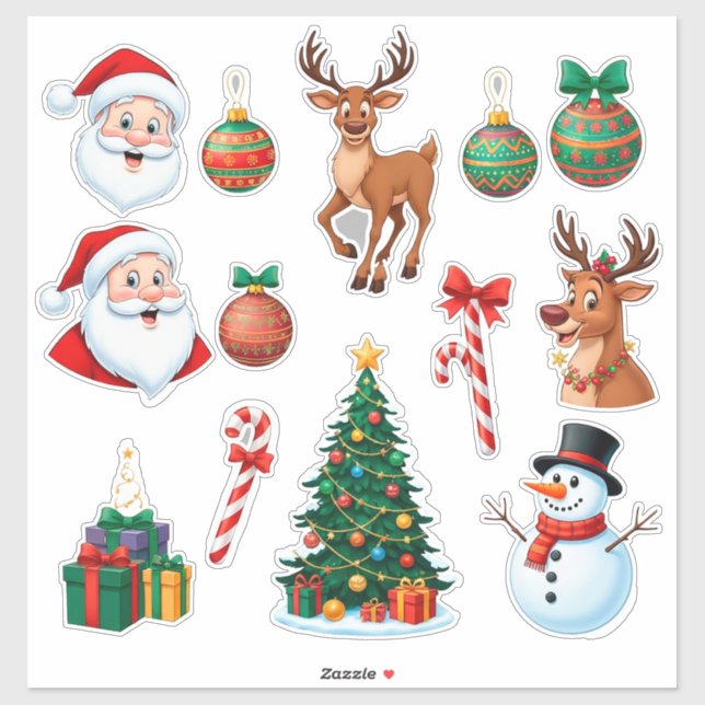 Weihnachtliches Festset Aufkleber (Blatt)