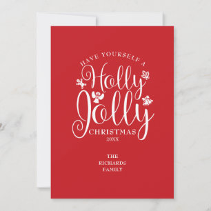 Weihnachtliches Festtags-Holly-Jolly-Elegant-Skrip Feiertagskarte