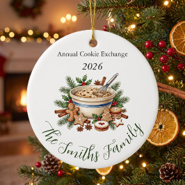 Weihnachtliches Ingwerbrot-Cookie-Tausch-Fest Keramik Ornament