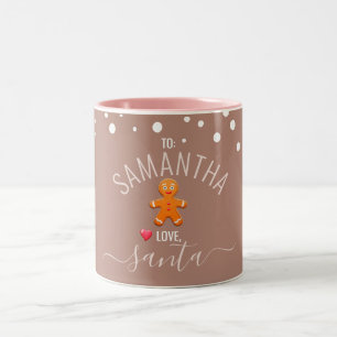 Weihnachtliches Ingwerbrot "Liebe, Santa" Individu Zweifarbige Tasse
