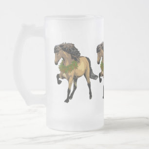 Weihnachtliches Isländisches Pferd Mattglas Bierglas