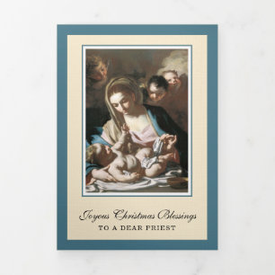 Weihnachtliches Jesus-Maria-Gedicht Dreifach Gefaltete Urlaubskarte